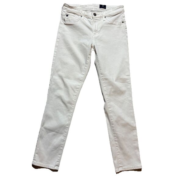 AG Adriano Goldschmied Jeans White The Prima Crop Cigarette Pants Size 25